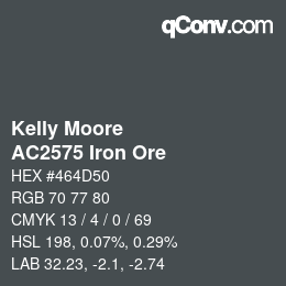Color code: Kelly Moore - AC2575 Iron Ore | qconv.com