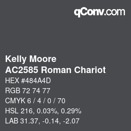 Color code: Kelly Moore - AC2585 Roman Chariot | qconv.com