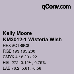 カラーコード: Kelly Moore - KM3012-1 Wisteria Wish | qconv.com