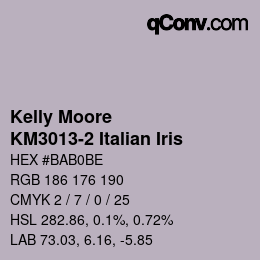 颜色代码: Kelly Moore - KM3013-2 Italian Iris | qconv.com