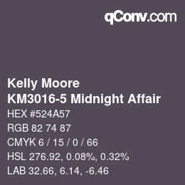 Color code: Kelly Moore - KM3016-5 Midnight Affair | qconv.com