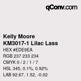 Color code: Kelly Moore - KM3017-1 Lilac Lass | qconv.com