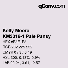 カラーコード: Kelly Moore - KM3018-1 Pale Pansy | qconv.com
