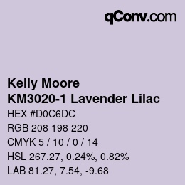 Color code: Kelly Moore - KM3020-1 Lavender Lilac | qconv.com