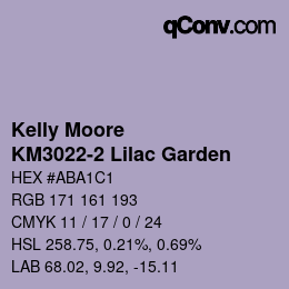 Color code: Kelly Moore - KM3022-2 Lilac Garden | qconv.com