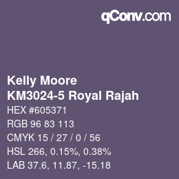 Color code: Kelly Moore - KM3024-5 Royal Rajah | qconv.com