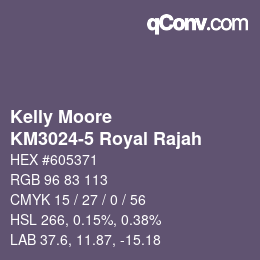 カラーコード: Kelly Moore - KM3024-5 Royal Rajah | qconv.com