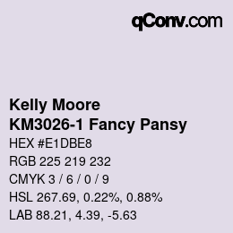 カラーコード: Kelly Moore - KM3026-1 Fancy Pansy | qconv.com