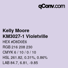 Color code: Kelly Moore - KM3027-1 Violetville | qconv.com