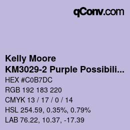 Color code: Kelly Moore - KM3029-2 Purple Possibility | qconv.com