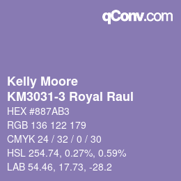 Code couleur: Kelly Moore - KM3031-3 Royal Raul | qconv.com