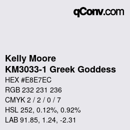 カラーコード: Kelly Moore - KM3033-1 Greek Goddess | qconv.com