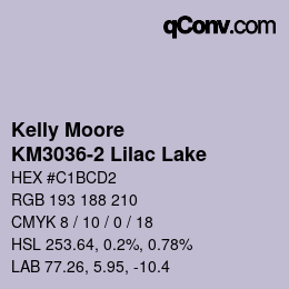 Color code: Kelly Moore - KM3036-2 Lilac Lake | qconv.com