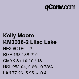 Código de color: Kelly Moore - KM3036-2 Lilac Lake | qconv.com