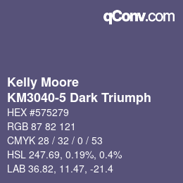 Color code: Kelly Moore - KM3040-5 Dark Triumph | qconv.com