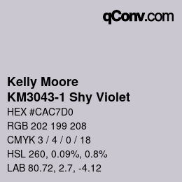 Farbcode: Kelly Moore - KM3043-1 Shy Violet | qconv.com