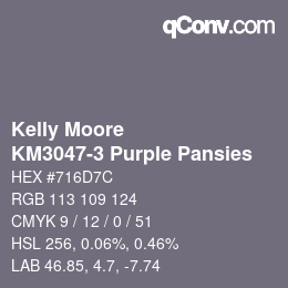 Farbcode: Kelly Moore - KM3047-3 Purple Pansies | qconv.com
