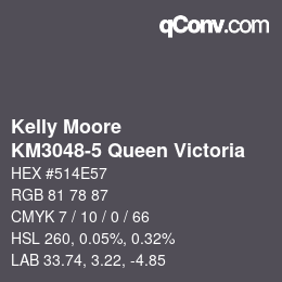 Color code: Kelly Moore - KM3048-5 Queen Victoria | qconv.com