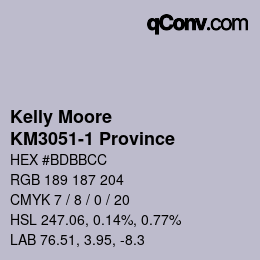Código de color: Kelly Moore - KM3051-1 Province | qconv.com