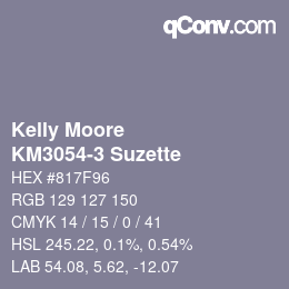 Color code: Kelly Moore - KM3054-3 Suzette | qconv.com