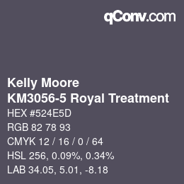 Color code: Kelly Moore - KM3056-5 Royal Treatment | qconv.com