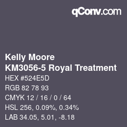 カラーコード: Kelly Moore - KM3056-5 Royal Treatment | qconv.com