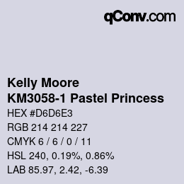 Color code: Kelly Moore - KM3058-1 Pastel Princess | qconv.com