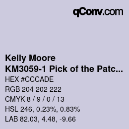 Código de color: Kelly Moore - KM3059-1 Pick of the Patch | qconv.com