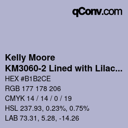Código de color: Kelly Moore - KM3060-2 Lined with Lilacs | qconv.com