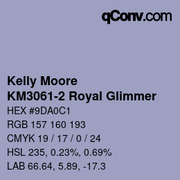 Color code: Kelly Moore - KM3061-2 Royal Glimmer | qconv.com