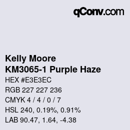 カラーコード: Kelly Moore - KM3065-1 Purple Haze | qconv.com