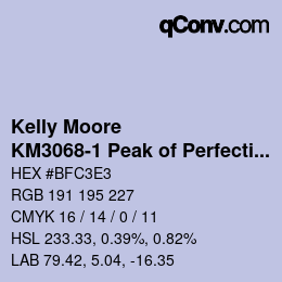 Color code: Kelly Moore - KM3068-1 Peak of Perfection | qconv.com
