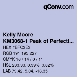 Color code: Kelly Moore - KM3068-1 Peak of Perfection | qconv.com