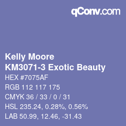 カラーコード: Kelly Moore - KM3071-3 Exotic Beauty | qconv.com