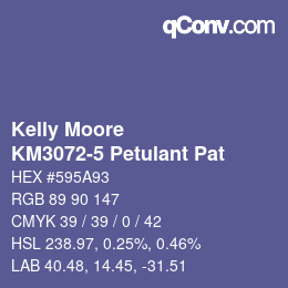 カラーコード: Kelly Moore - KM3072-5 Petulant Pat | qconv.com