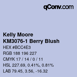 Color code: Kelly Moore - KM3076-1 Berry Blush | qconv.com