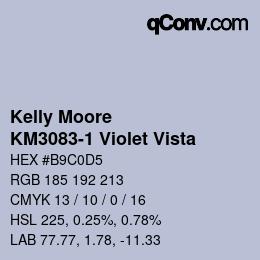 Color code: Kelly Moore - KM3083-1 Violet Vista | qconv.com