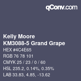 Color code: Kelly Moore - KM3088-5 Grand Grape | qconv.com