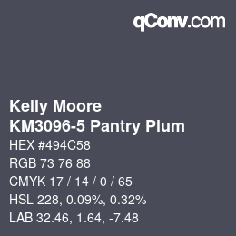 Color code: Kelly Moore - KM3096-5 Pantry Plum | qconv.com