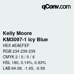 Farbcode: Kelly Moore - KM3097-1 Icy Blue | qconv.com