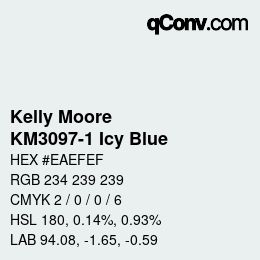 カラーコード: Kelly Moore - KM3097-1 Icy Blue | qconv.com