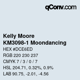 カラーコード: Kelly Moore - KM3098-1 Moondancing | qconv.com