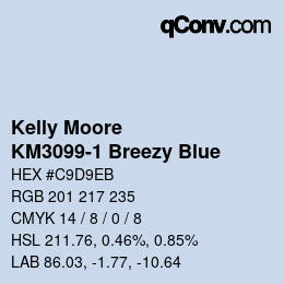 カラーコード: Kelly Moore - KM3099-1 Breezy Blue | qconv.com