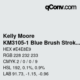 Color code: Kelly Moore - KM3105-1 Blue Brush Stroke | qconv.com