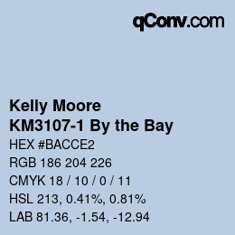 Color code: Kelly Moore - KM3107-1 By the Bay | qconv.com