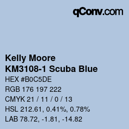 Color code: Kelly Moore - KM3108-1 Scuba Blue | qconv.com