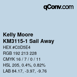 Color code: Kelly Moore - KM3115-1 Sail Away | qconv.com