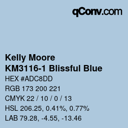 Color code: Kelly Moore - KM3116-1 Blissful Blue | qconv.com