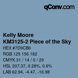 Código de color: Kelly Moore - KM3125-2 Piece of the Sky | qconv.com