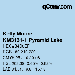 Color code: Kelly Moore - KM3131-1 Pyramid Lake | qconv.com